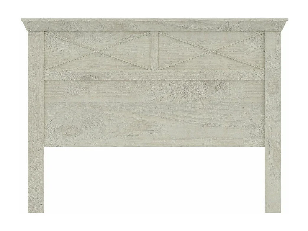 Cabecero de 120x165x8 cm de estilo rústico moderno con patas en color blanco pino Karen