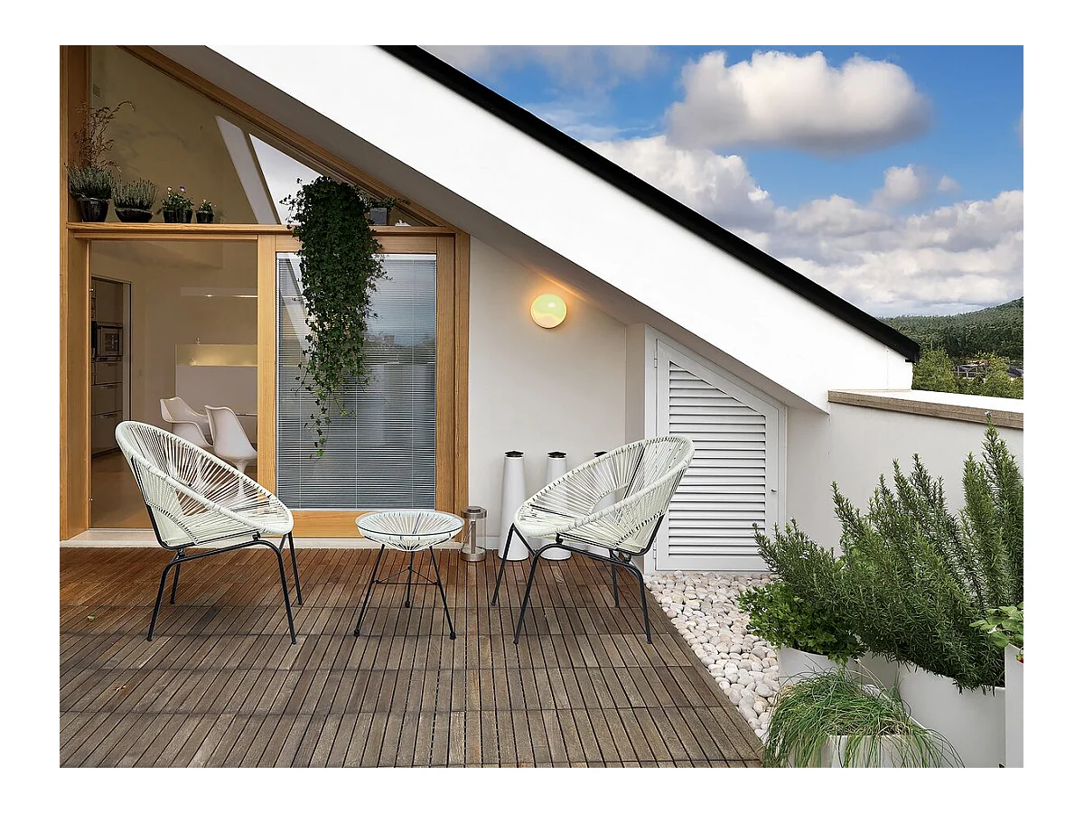 Salon de jardin acapulco "Poli"- 2 places - Blanc