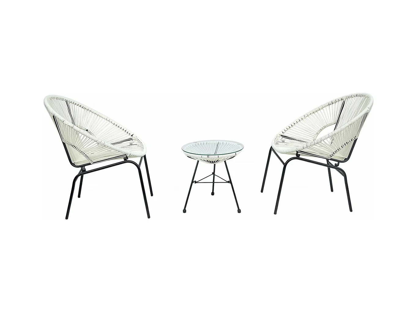 Salon de jardin acapulco "Poli"- 2 places - Blanc