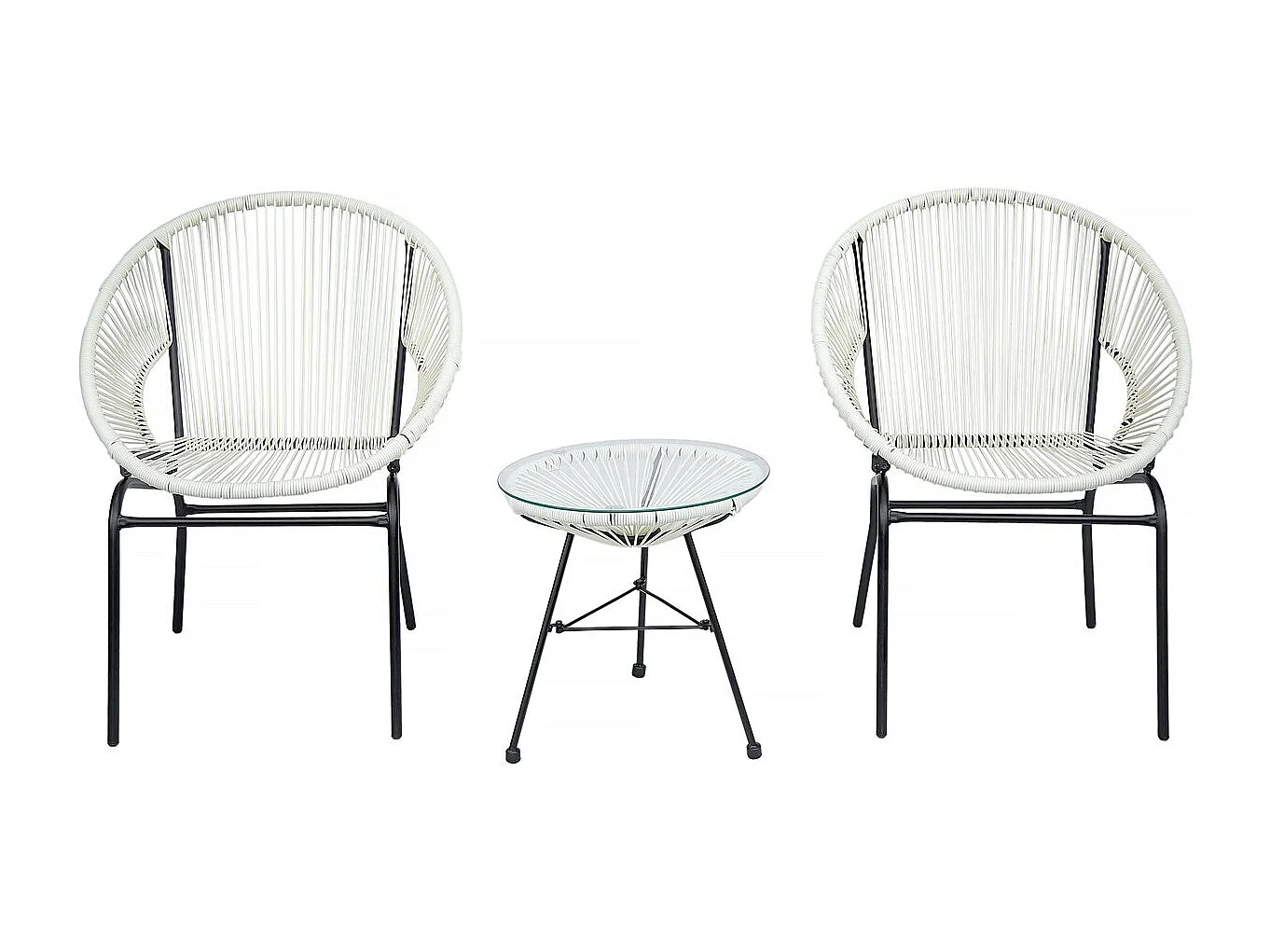 Tuinset "Poli" van metaal - 2 plaatsen - Wit