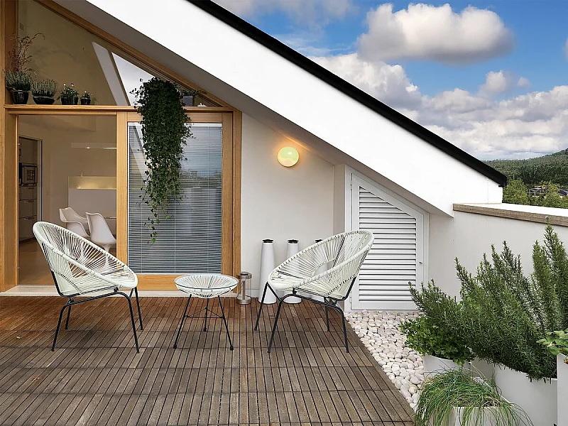 Salon de jardin acapulco "Poli"- 2 places - Blanc