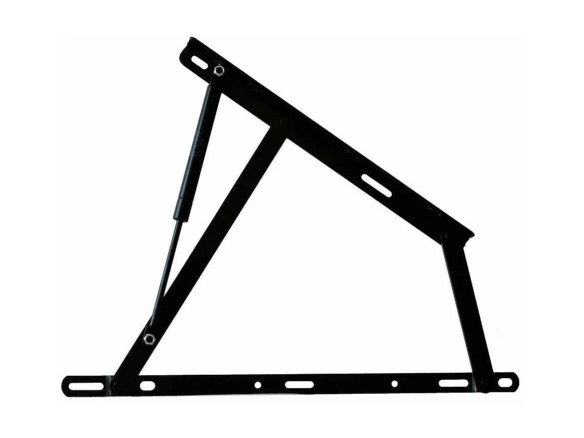 Set de 2 bisagras de 41x3x52 cm para canapé abatible con 750N de fuerza de metal en negro