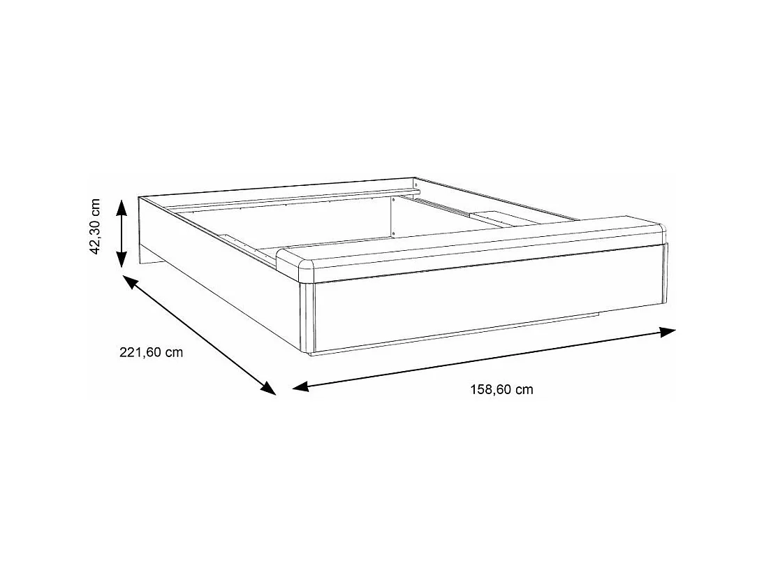 Canapé abatible de 42x189x222 cm con banco tapizado extra y arcón en color gris Saturn