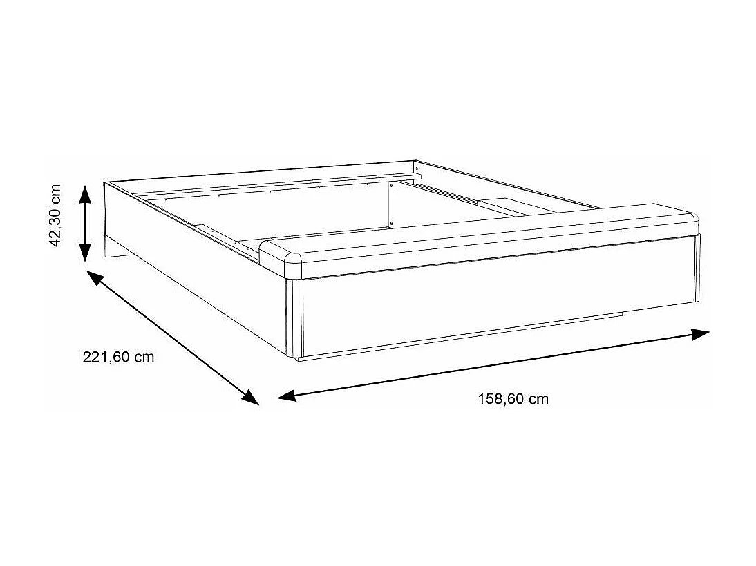 Canapé abatible de 42x189x222 cm con banco tapizado extra y arcón en color gris Saturn