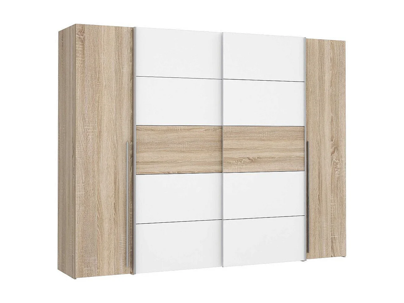 Armario ropero de 210x270x61 cm don 2 puertas correderas y 2 abatibles en blanco Aragon