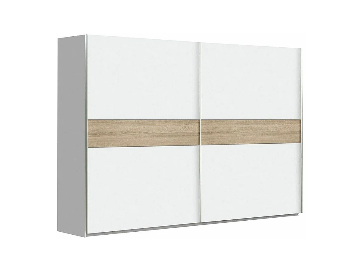 Armario de 210x270x61 cm de melamina con 2 puertas correderas en color blanco Winter 270