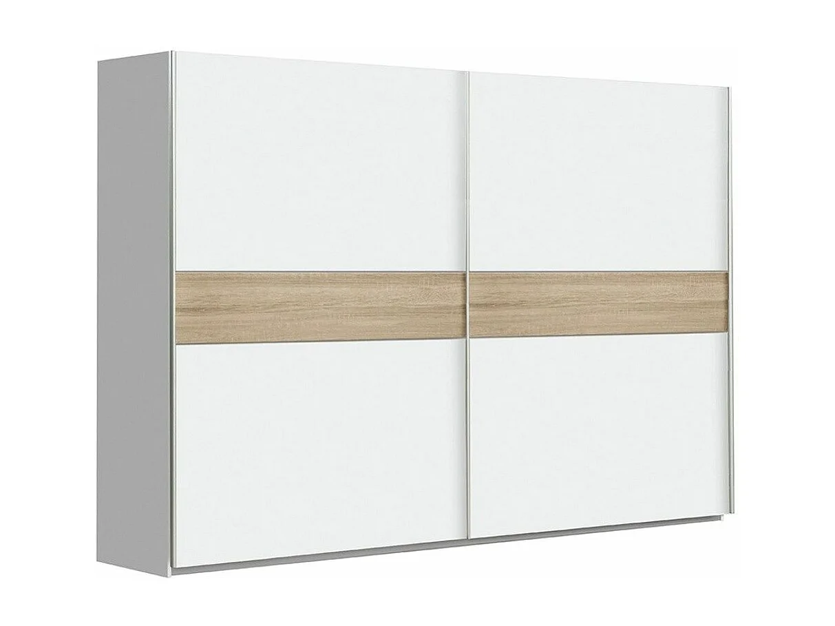 Armario de 210x270x61 cm de melamina con 2 puertas correderas en color blanco Winter 270