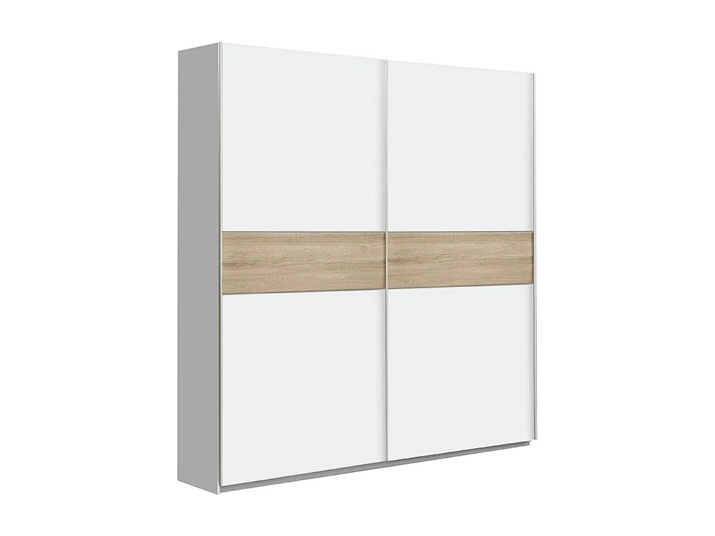 Armario de 210x170x61 cm de melamina con 2 puertas correderas en color blanco Winter 170