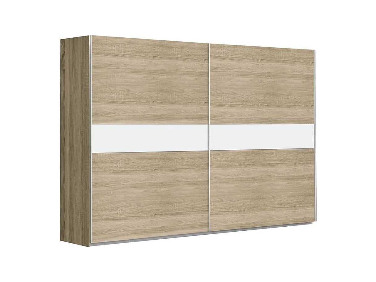 Armario de 210x270x61 cm de melamina con 2 puertas correderas en color roble Winter 270