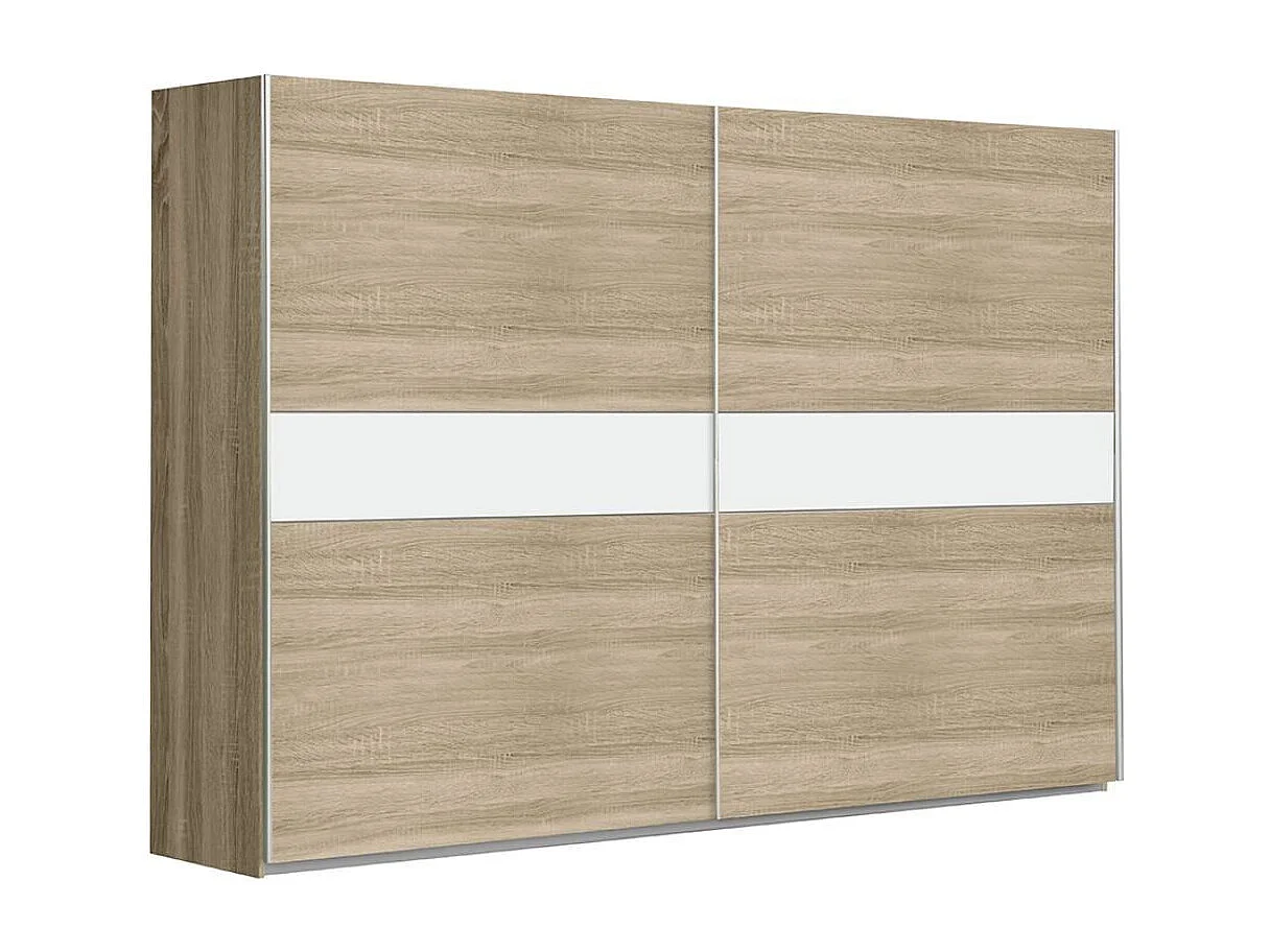 Armario de 210x270x61 cm de melamina con 2 puertas correderas en color roble Winter 270