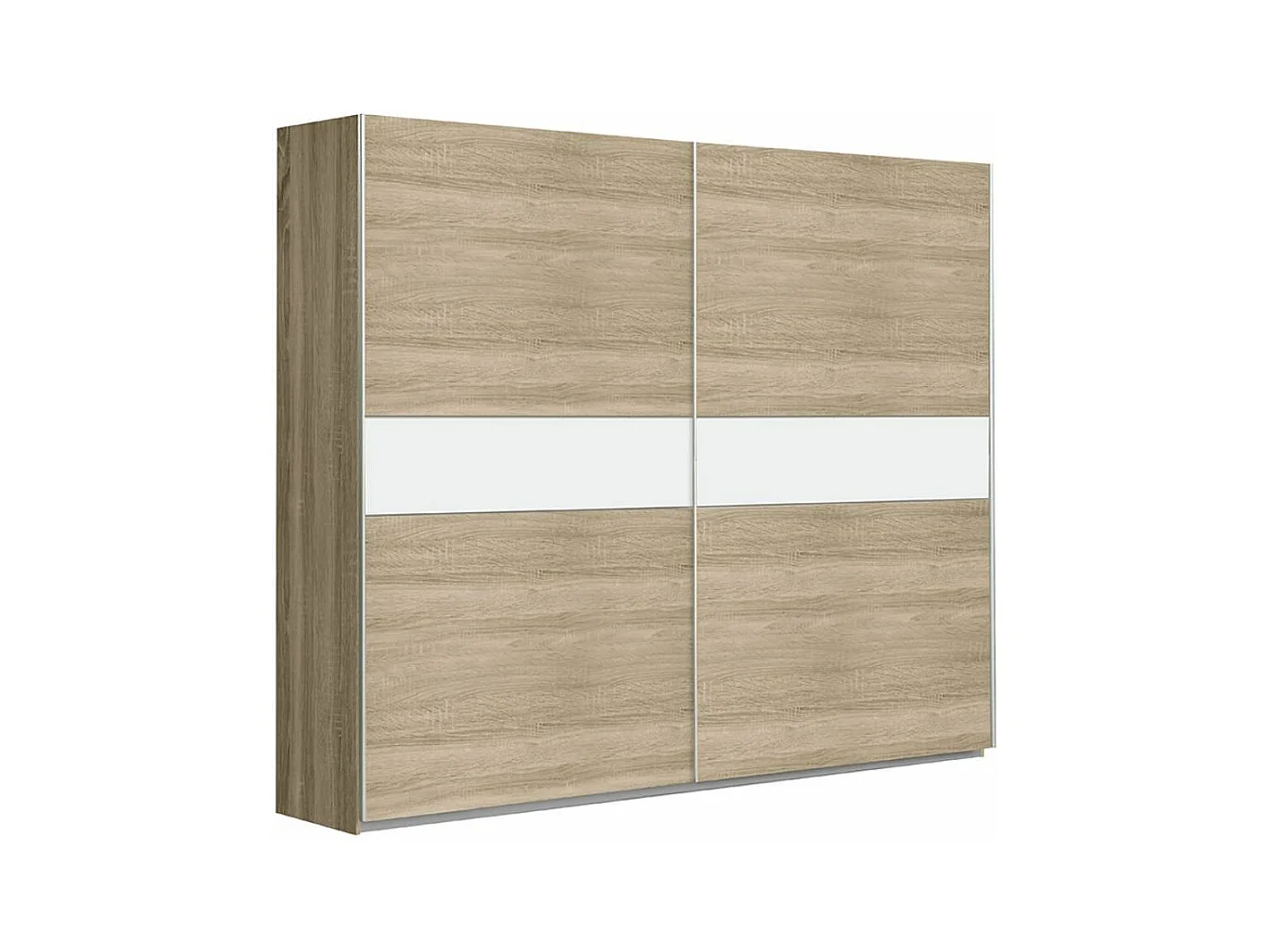 Armario de 210x220x61 cm de melamina con 2 puertas correderas en color roble Winter 220