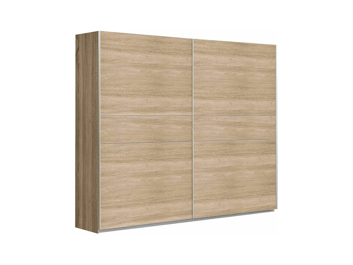 Armario de 210x220x61 cm de melamina con 2 puertas correderas en color roble Winter 220