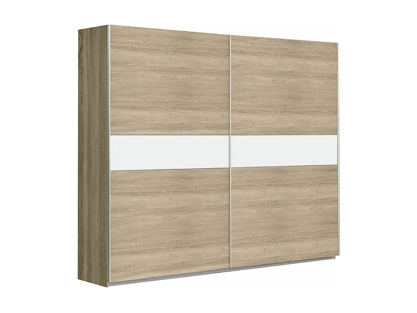 Armario de 210x220x61 cm de melamina con 2 puertas correderas en color roble Winter 220