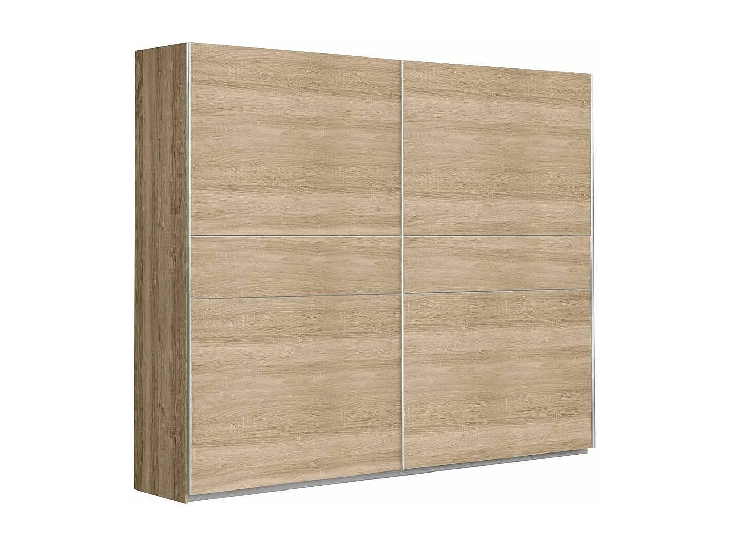 Armario de 210x220x61 cm de melamina con 2 puertas correderas en color roble Winter 220