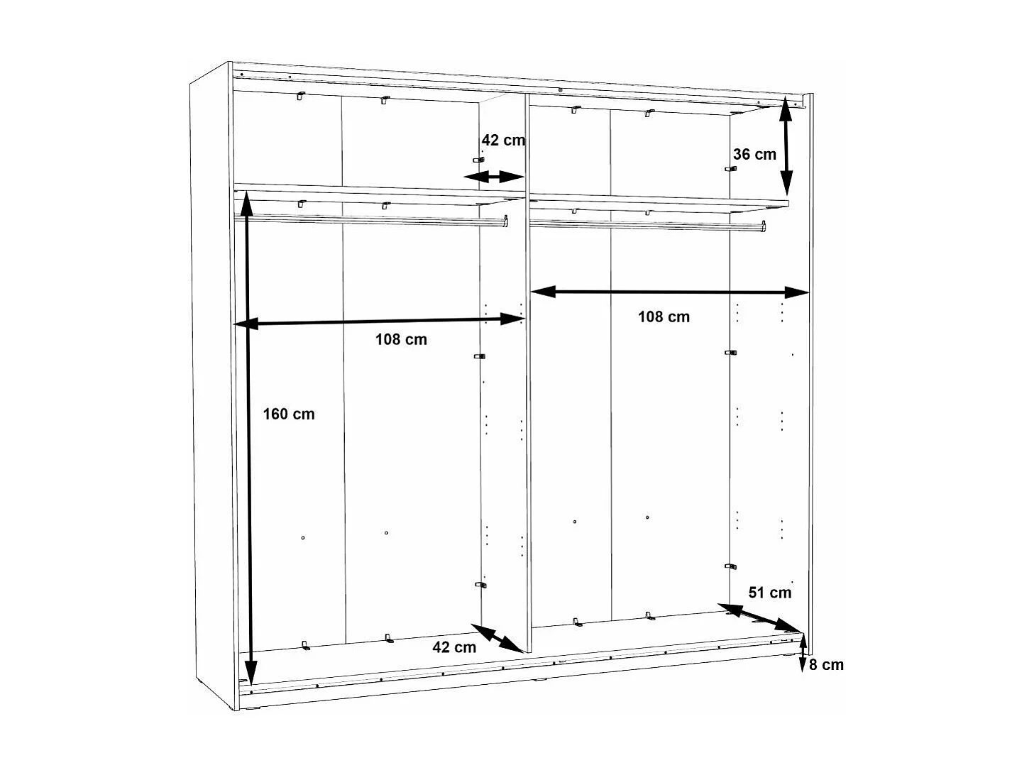 Armario de 210x220x61 cm de melamina con 2 puertas correderas en color roble Winter 220