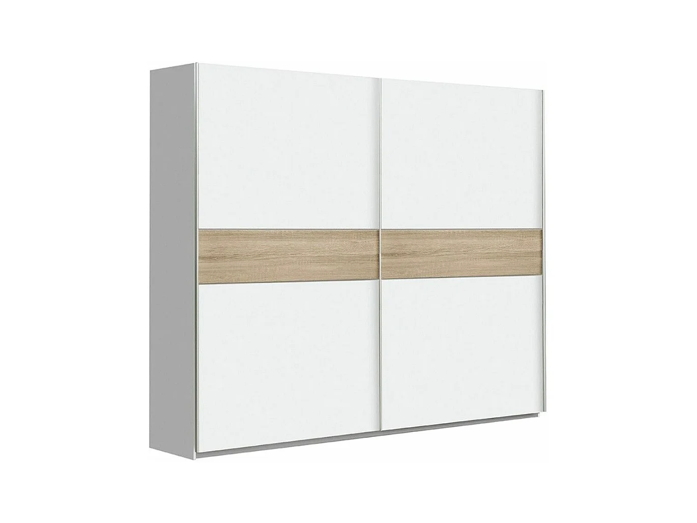 Armario de 210x220x61 cm de melamina con 2 puertas correderas en color blanco Winter 220