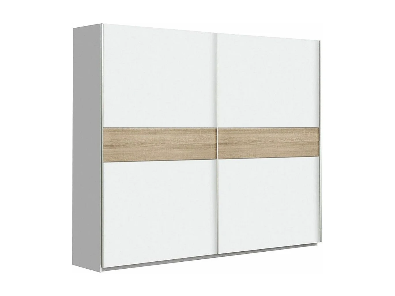 Armario de 210x220x61 cm de melamina con 2 puertas correderas en color blanco Winter 220