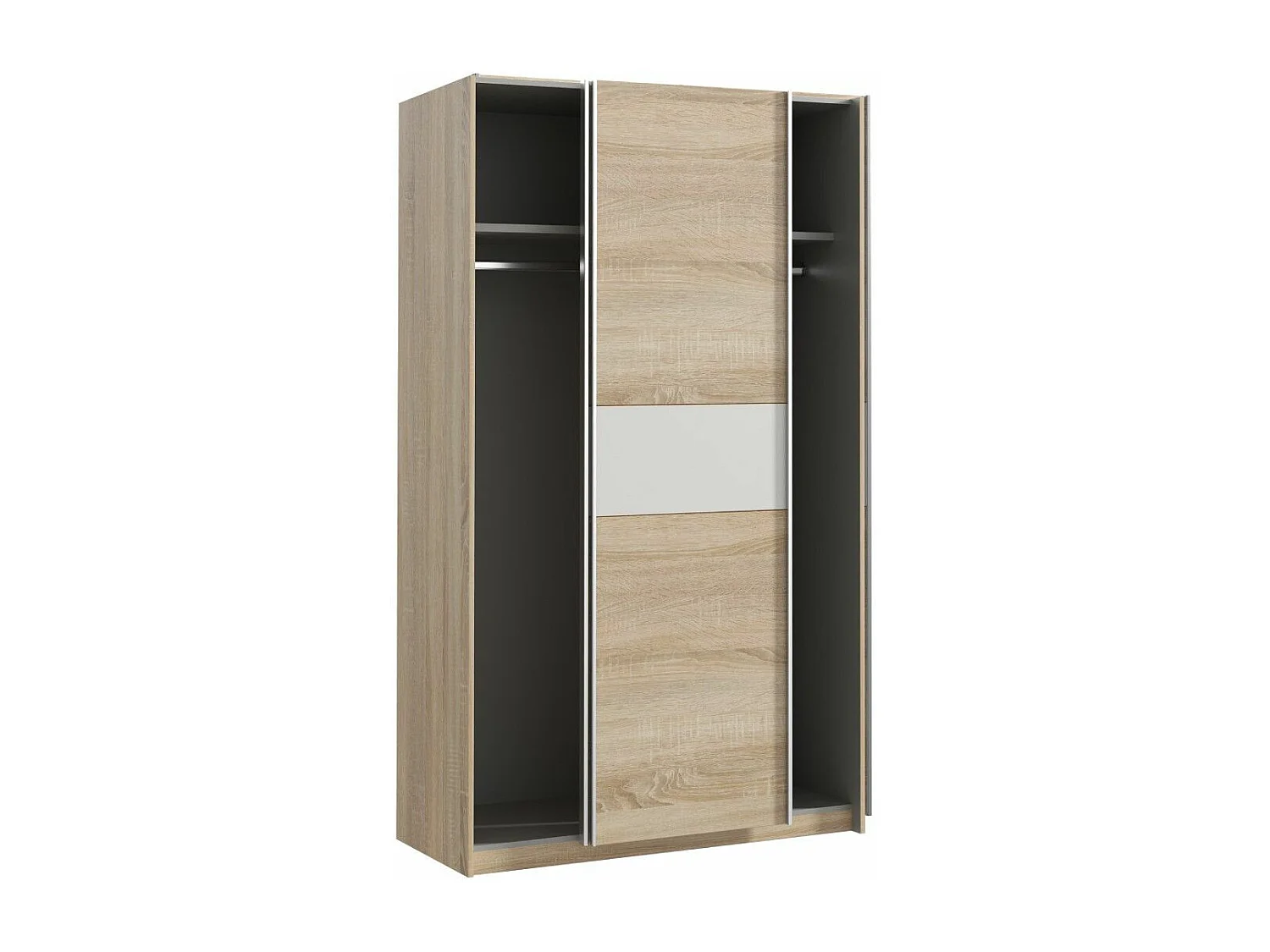 Armario de 210x120x61 cm de melamina con 2 puertas correderas en color roble Winter 120