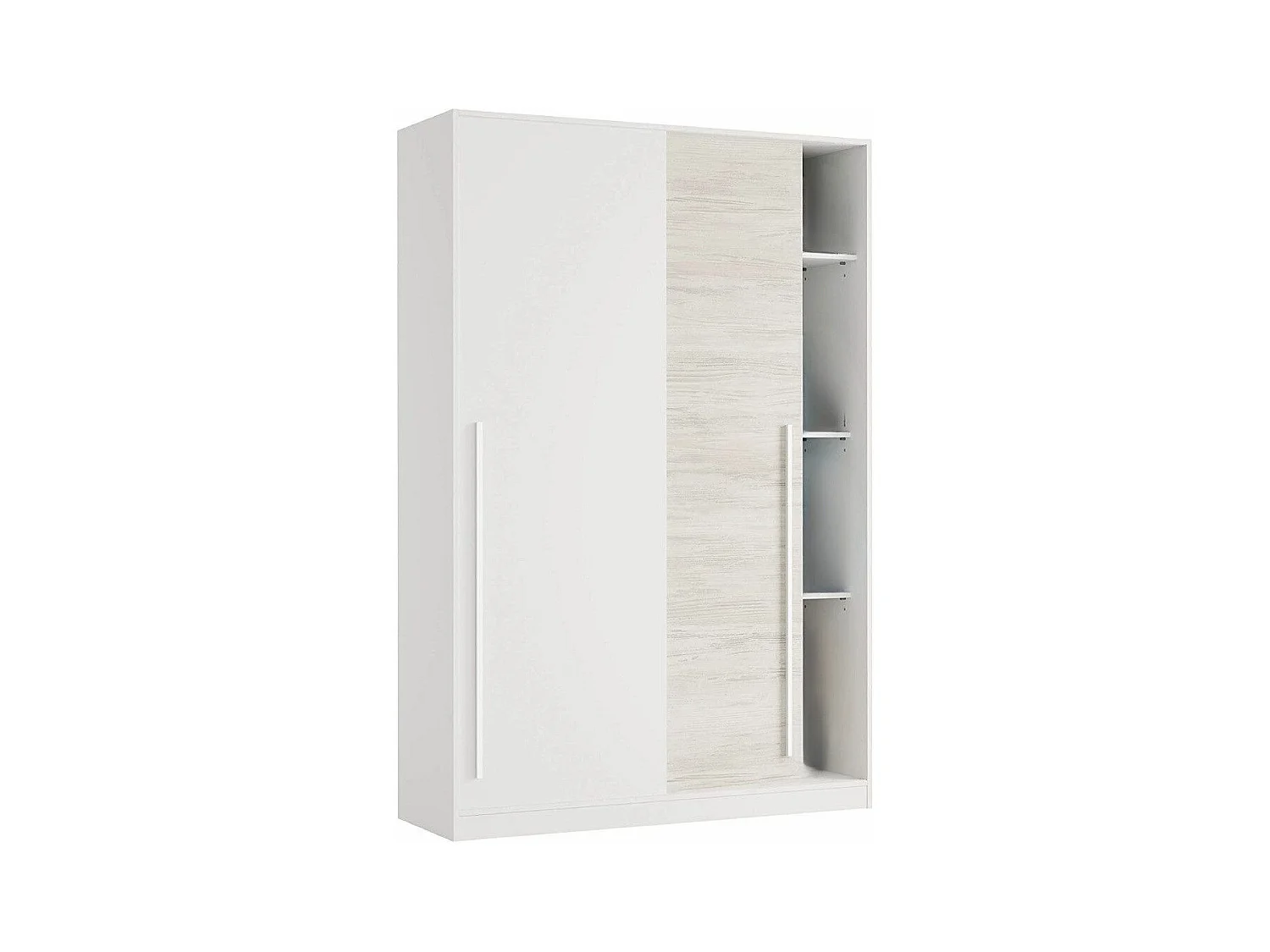 Armario ropero de 200x120x50 cm con 2 puertas correderas y tiradores en color blanco Billy