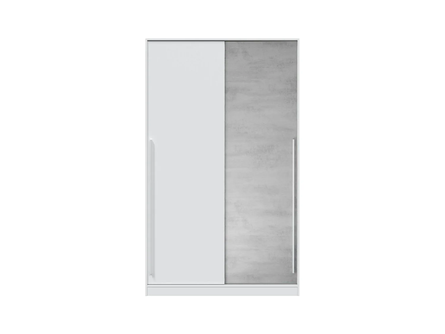 Armario juvenil de 200x120x50 cm con puertas correderas y guías metálicas en blanco India