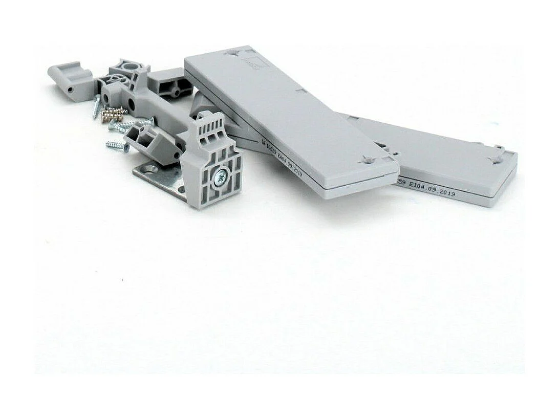 Pack de 2 frenos para puertas correderas de 2x18x6 cm en color gris para armarios Winter