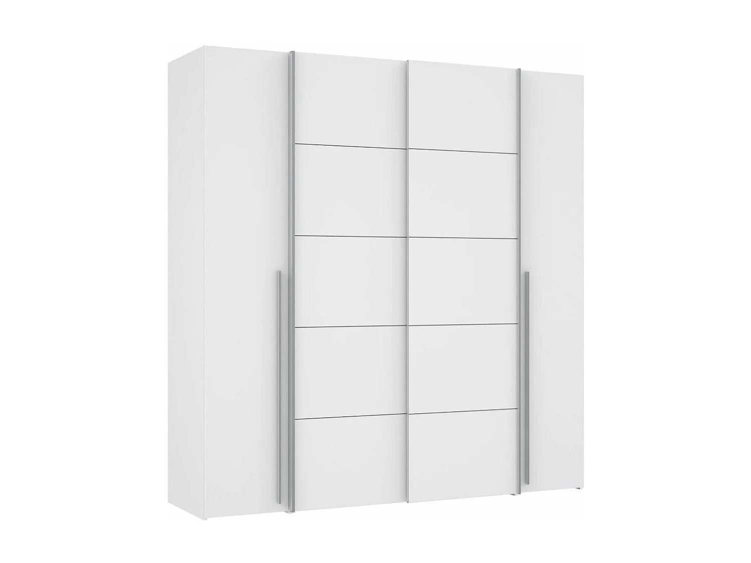 Armario ropero de 210x200x61 cm don 2 puertas correderas y 2 abatibles en blanco Aragon