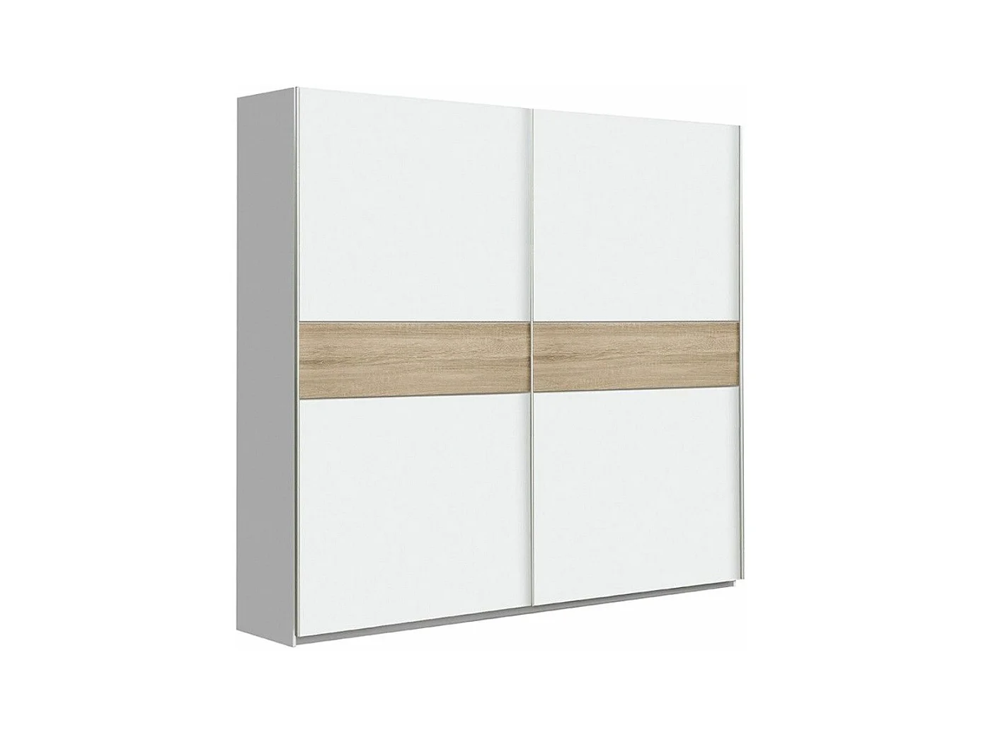 Armario de 210x200x61 cm de melamina con 2 puertas correderas en color blanco Winter 200