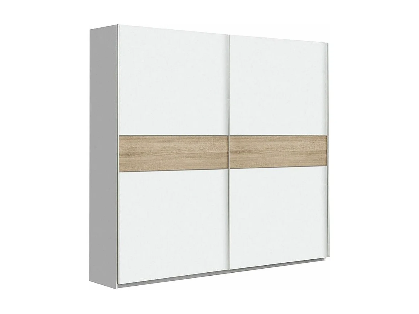 Armario de 210x200x61 cm de melamina con 2 puertas correderas en color blanco Winter 200