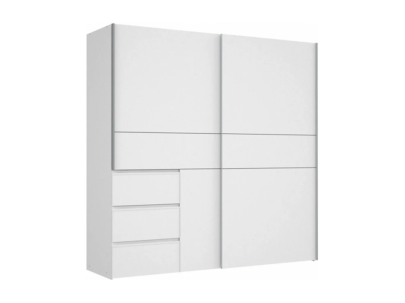 Armario de 201x200x61 cm con 2 puertas correderas en color blanco Winter2 200 + cajonera