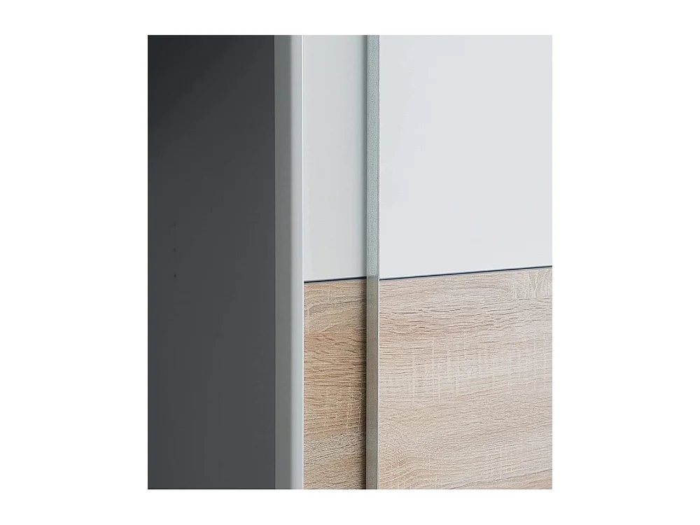 Armario ropero de 210x270x61 cm don 2 puertas correderas y 2 abatibles en roble Aragon