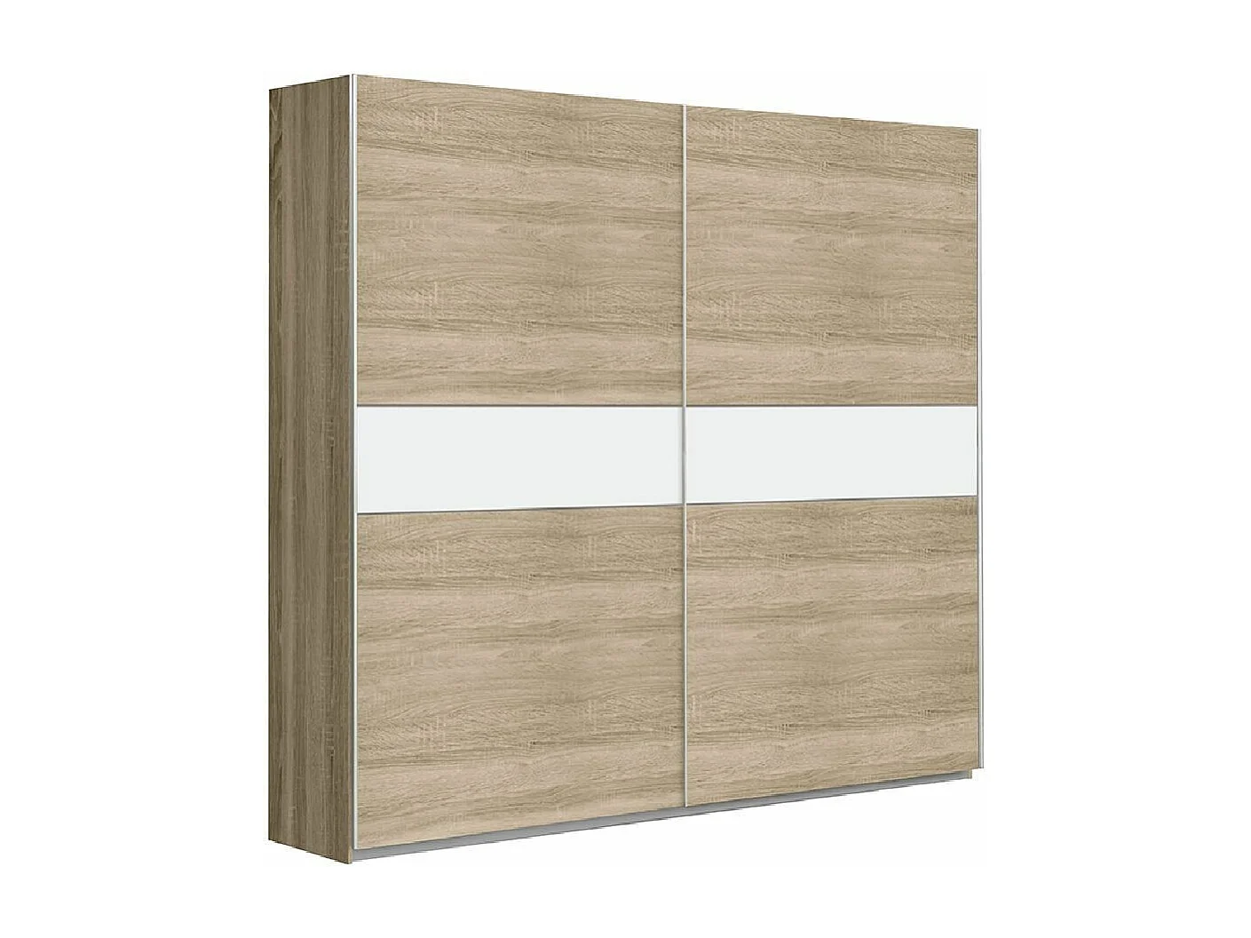 Armario de 210x200x61 cm de melamina con 2 puertas correderas en color roble Winter 200