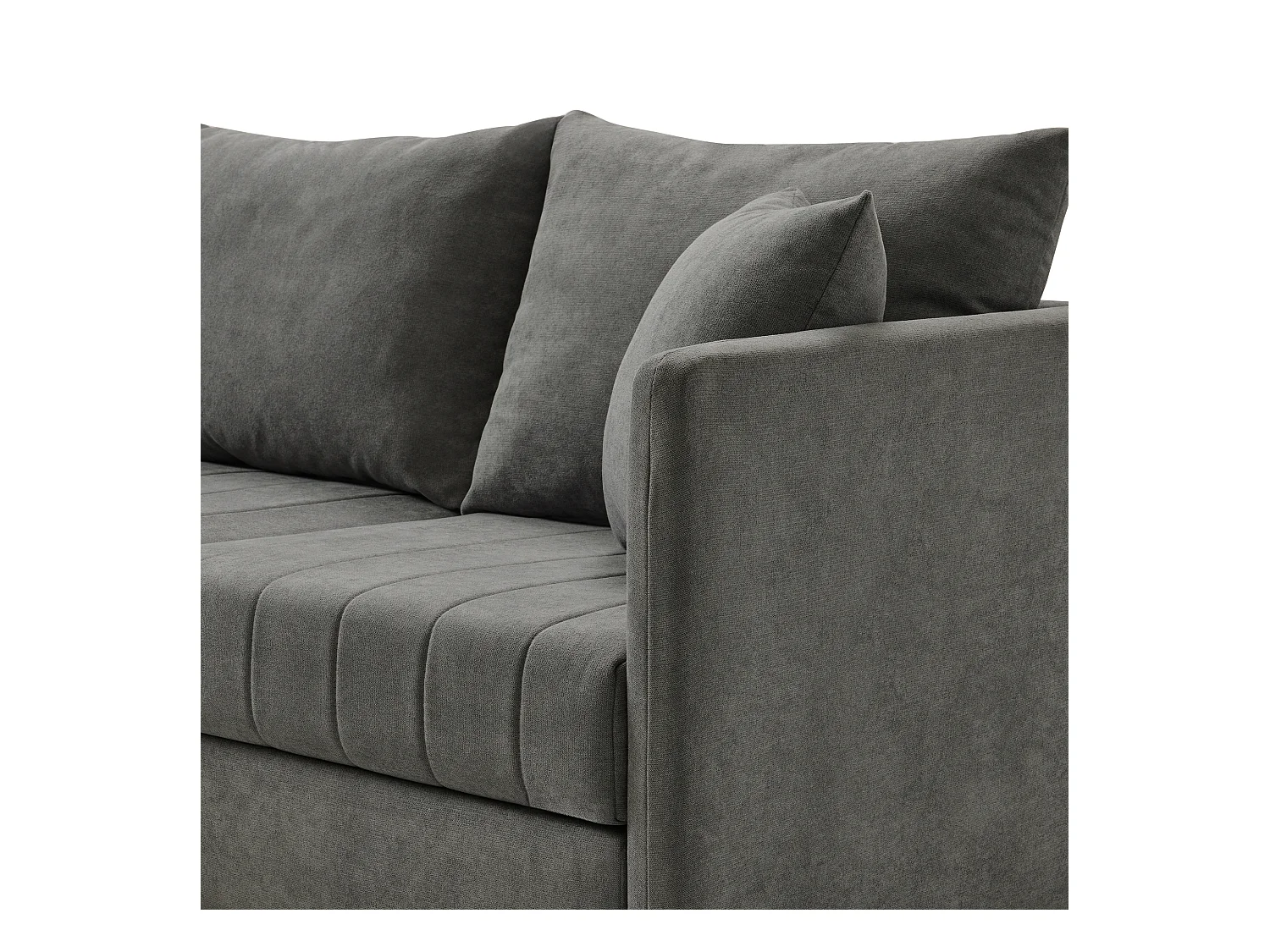 Sofá de esquina contemporáneo - 5 plazas - con reposapiés convertible - forma en L - gris