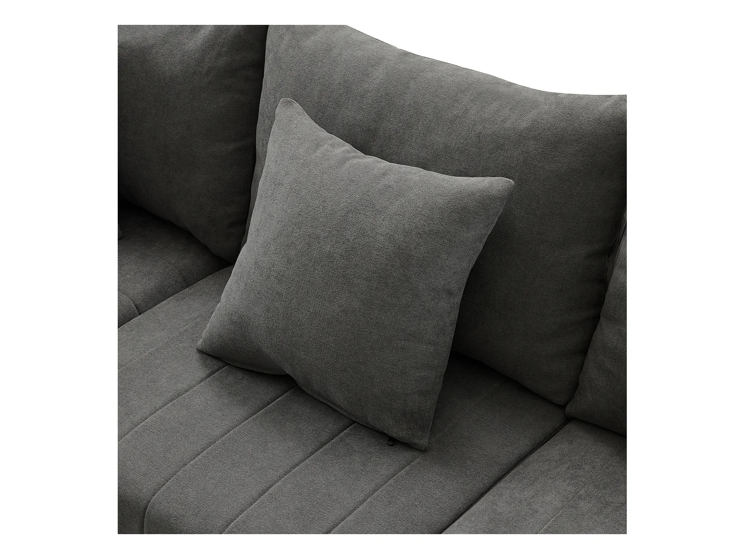 Sofá de esquina contemporáneo - 5 plazas - con reposapiés convertible - forma en L - gris