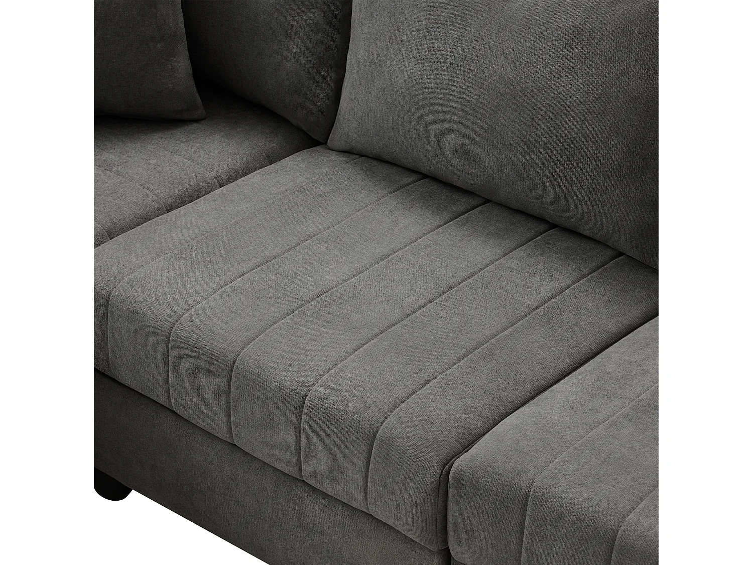 Divano angolare contemporaneo - 5 posti - con poggiapiedi convertibile - forma a L - grigio