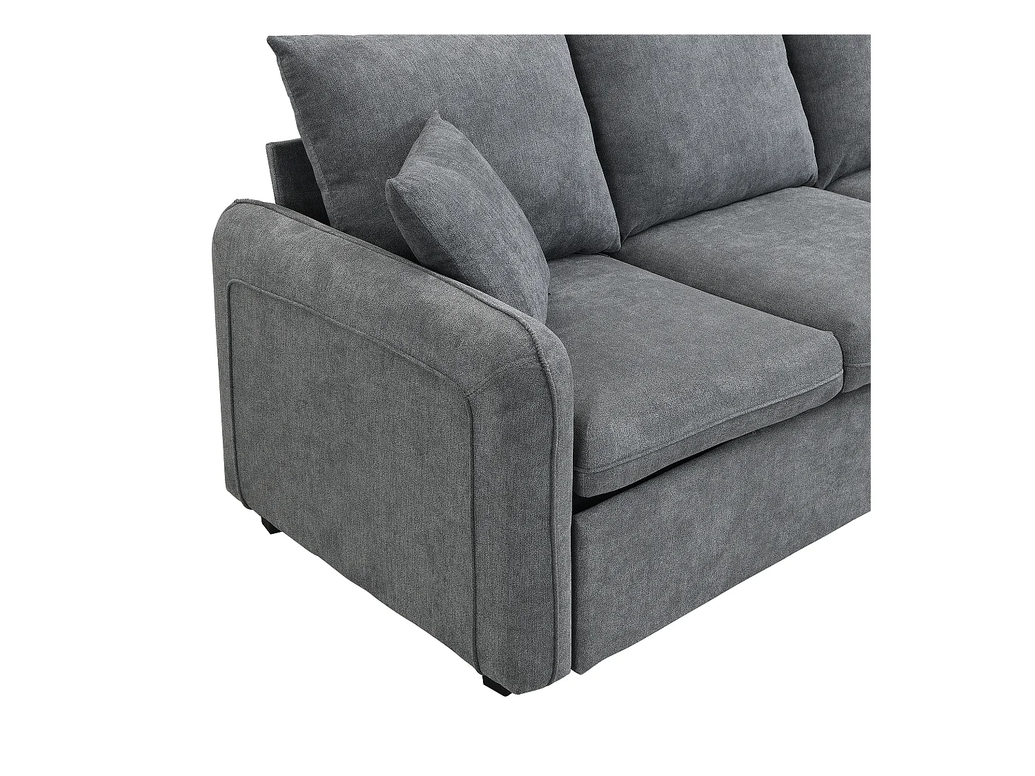 U-förmige multifunktionale Ecksofa - 3 Plätze - mit Aufbewahrungsfunktion - mit Schubladen - grau