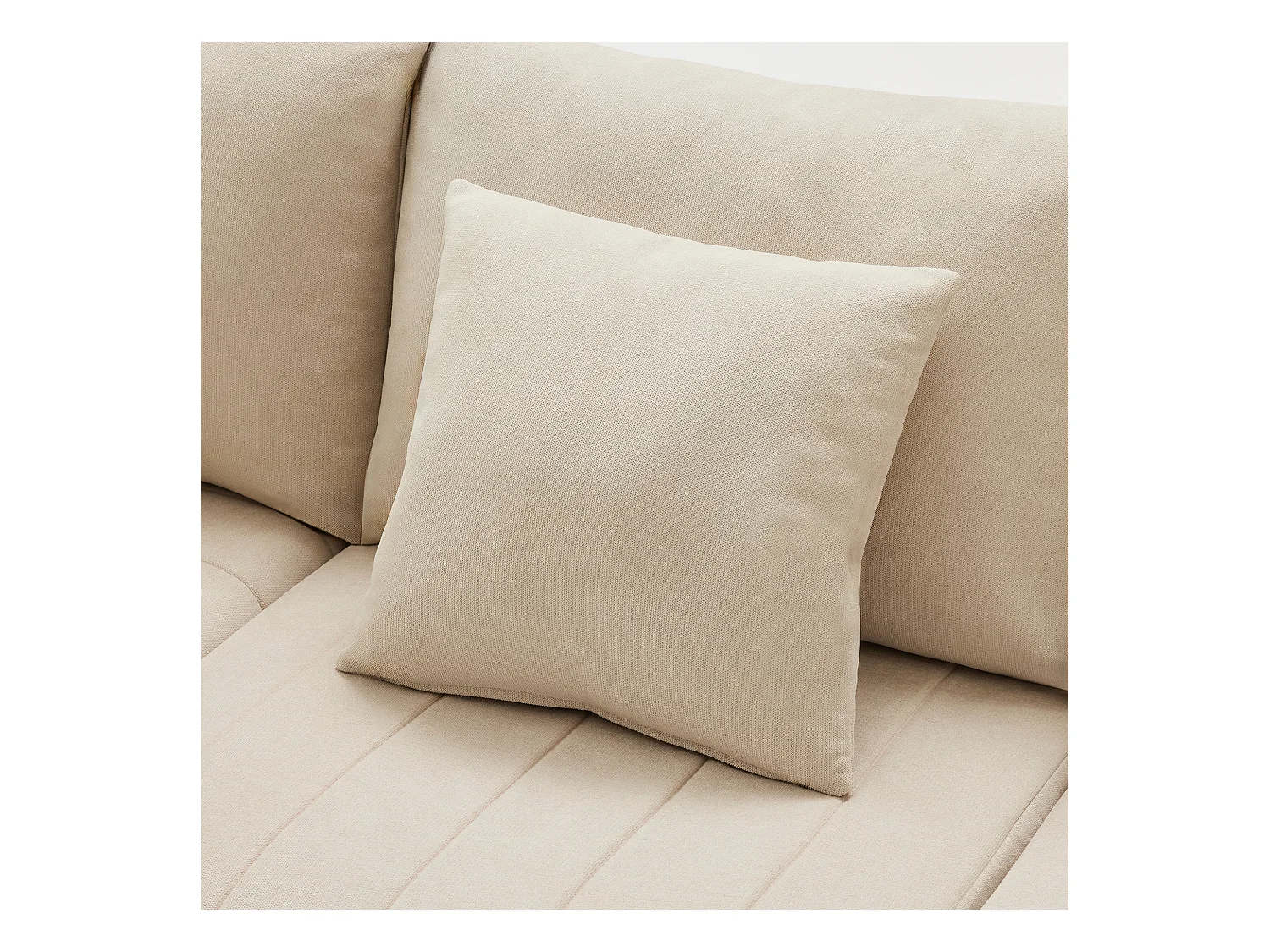 Sofá de esquina contemporáneo - 5 plazas - con reposapiés convertible - forma en L - beige