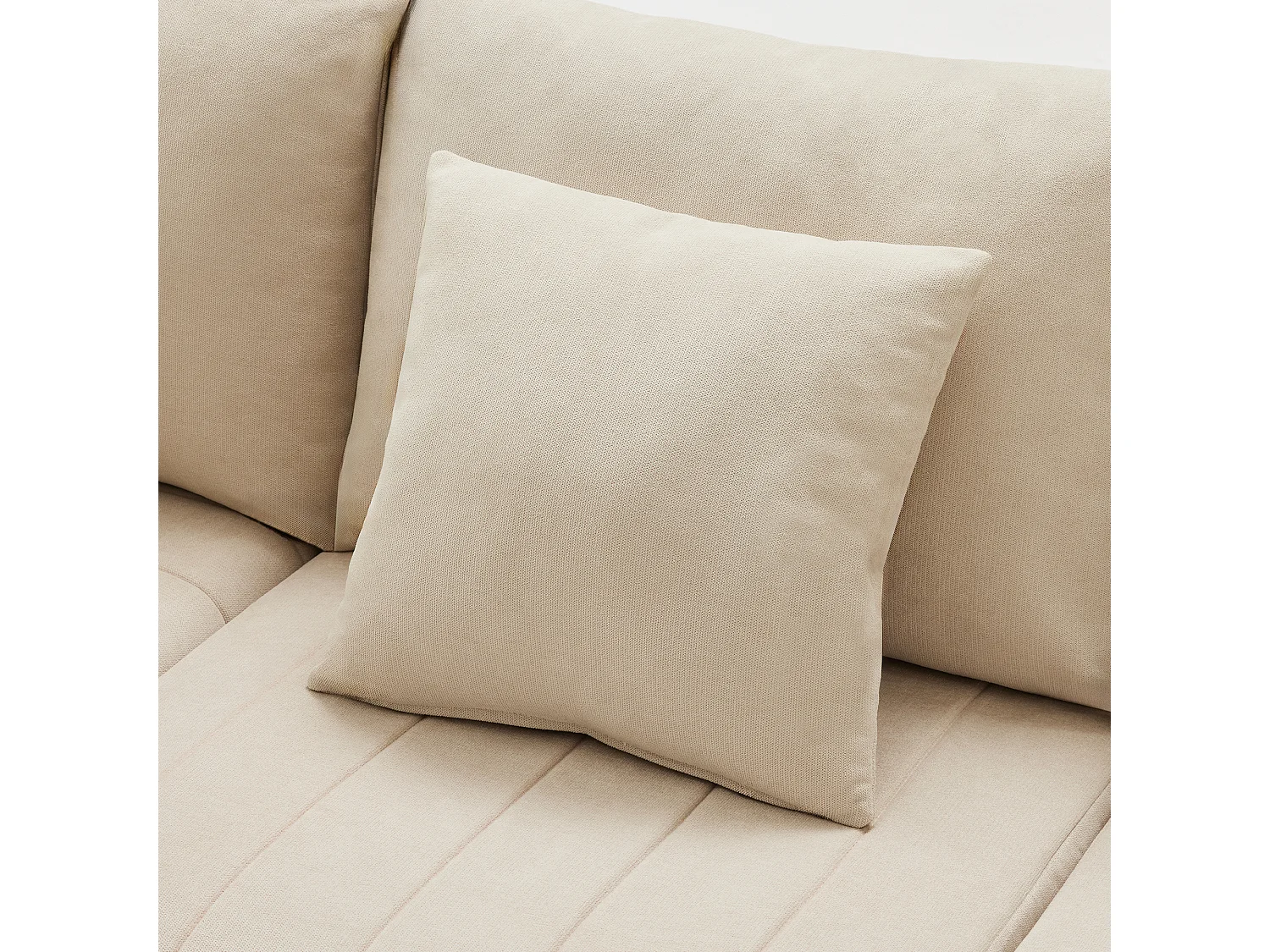 Divano angolare contemporaneo - 5 posti - con poggiapiedi convertibile - forma a L - beige