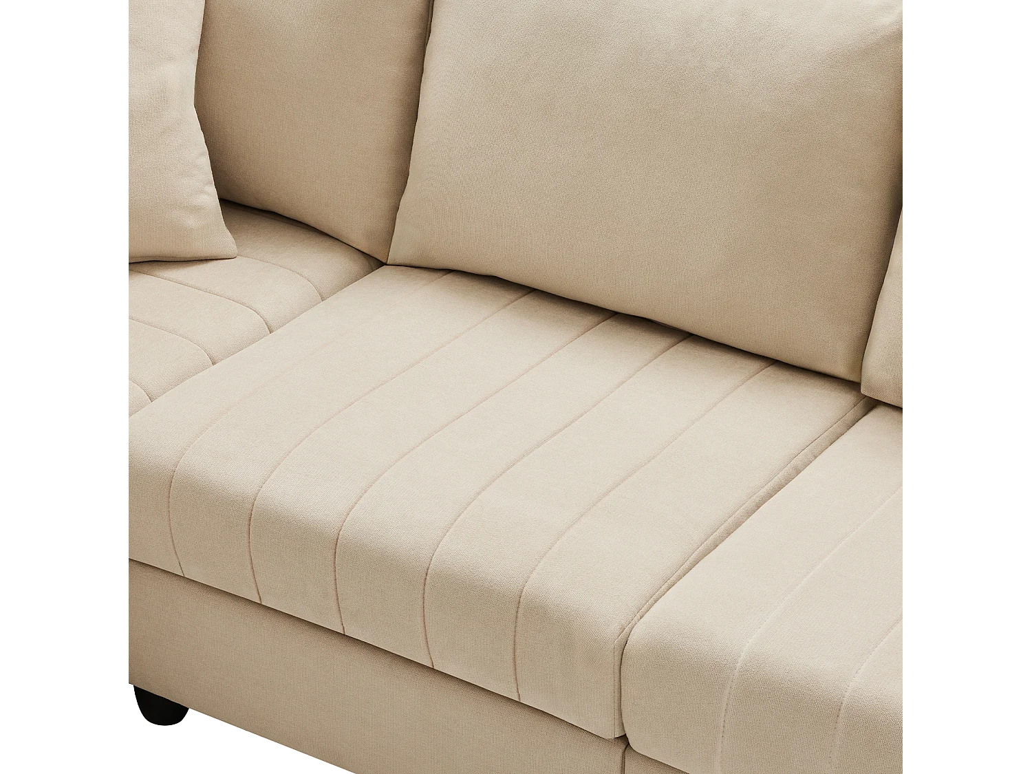 Divano angolare contemporaneo - 5 posti - con poggiapiedi convertibile - forma a L - beige