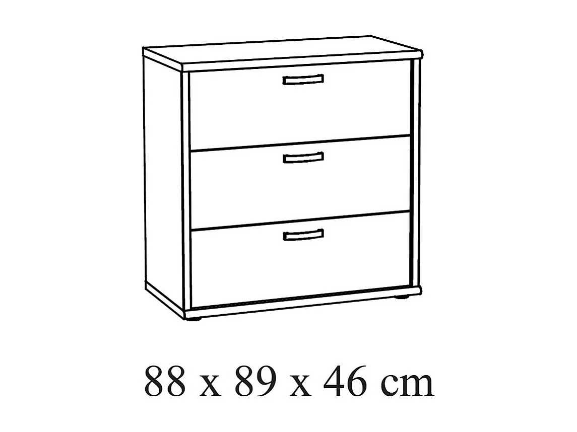 Commode DANY – 3 tiroirs avec module 3 étagères chêne clair