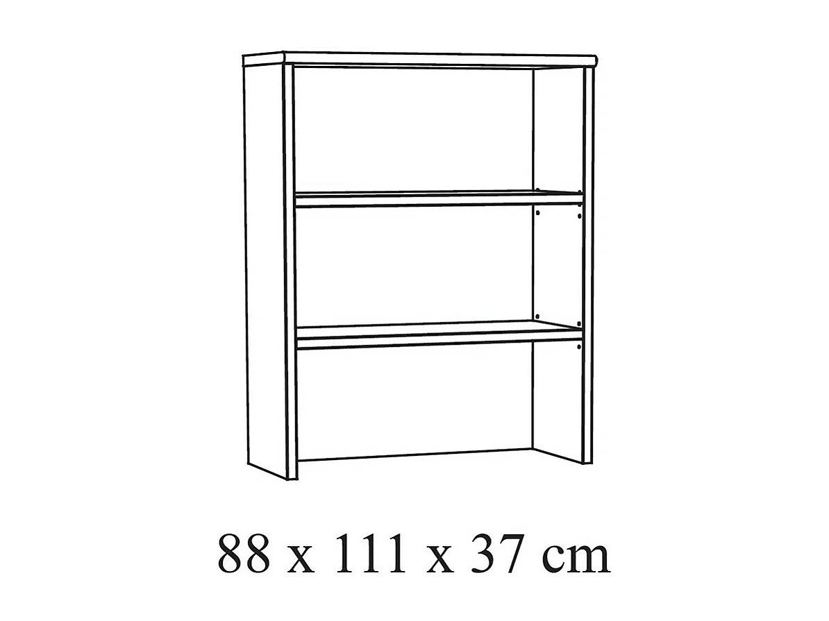 Dressoir met 3 laden en een module met 3 planken in lichte eikenkleur, collectie DANY.