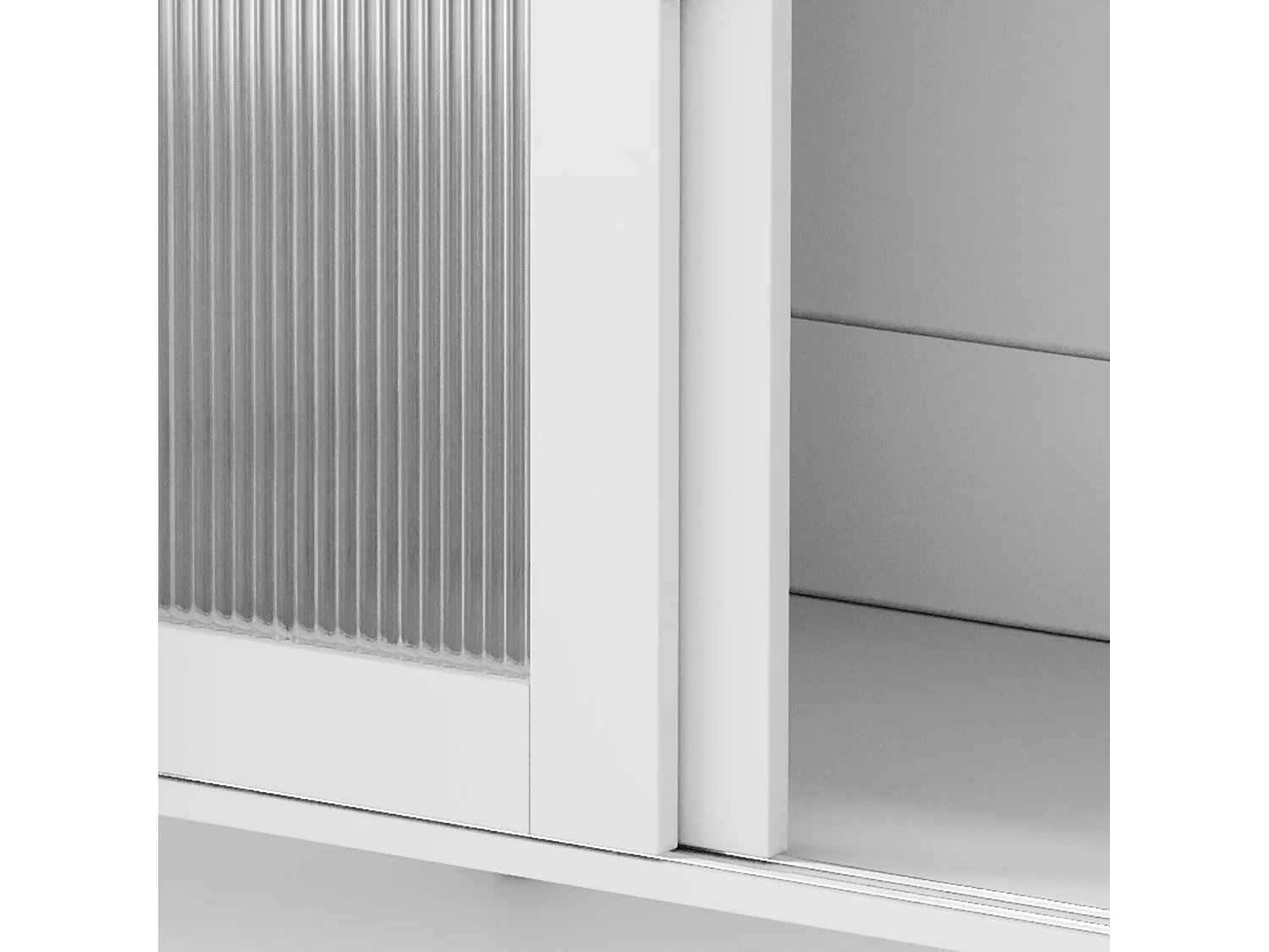 Isla de cocina móvil central - encimera extensible - 2 cajones y 2 puertas correderas - MDF - blanco