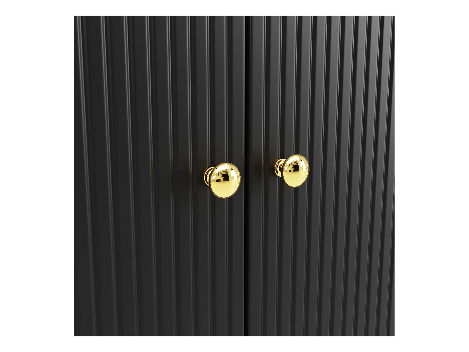 Ilot central de cuisine - Plateau extensible - 2 tiroirs et 3 portes - Avec des étagères ouvertes - MDF - Noir