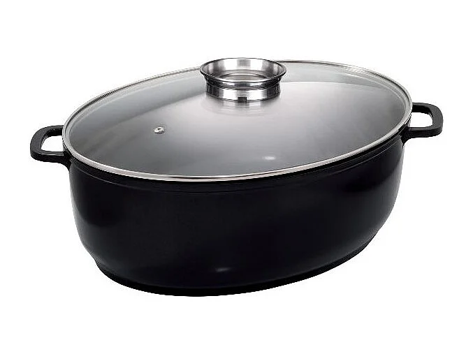 Baumalu Cocotte ovale en fonte d'aluminium 43cm noir - 382931