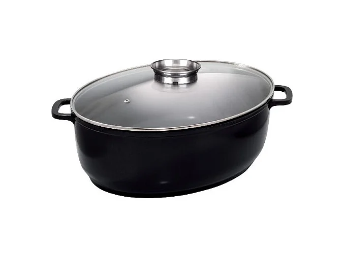 Baumalu Cocotte ovale en fonte d'aluminium 43cm noir - 382931