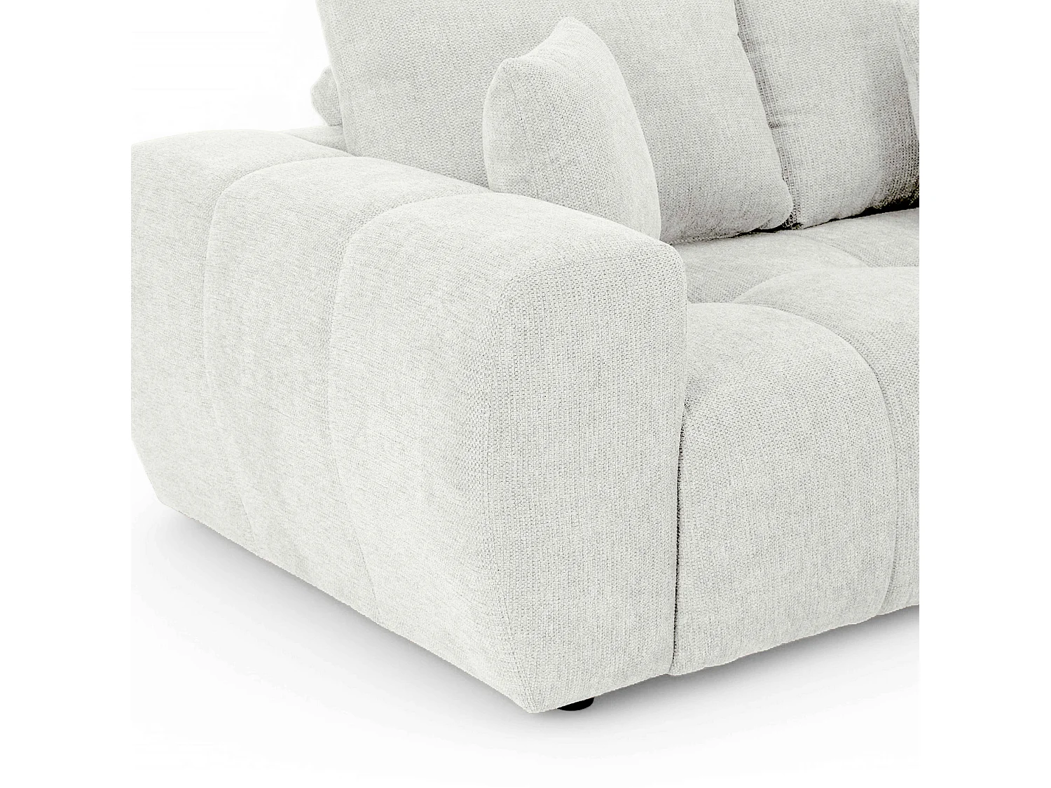 Canapé d'angle droit en tissu 3 places écru L 270 cm