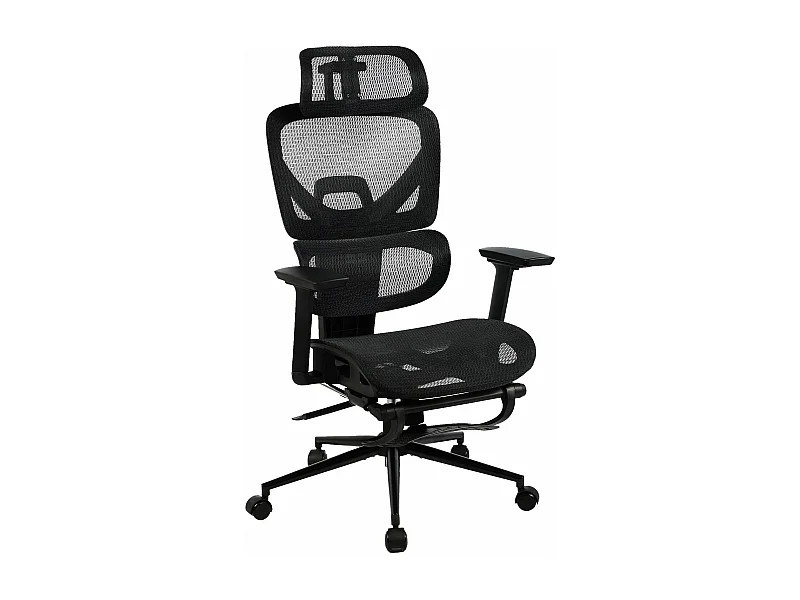 Chaise de bureau - Tissu - Noir - Beresford