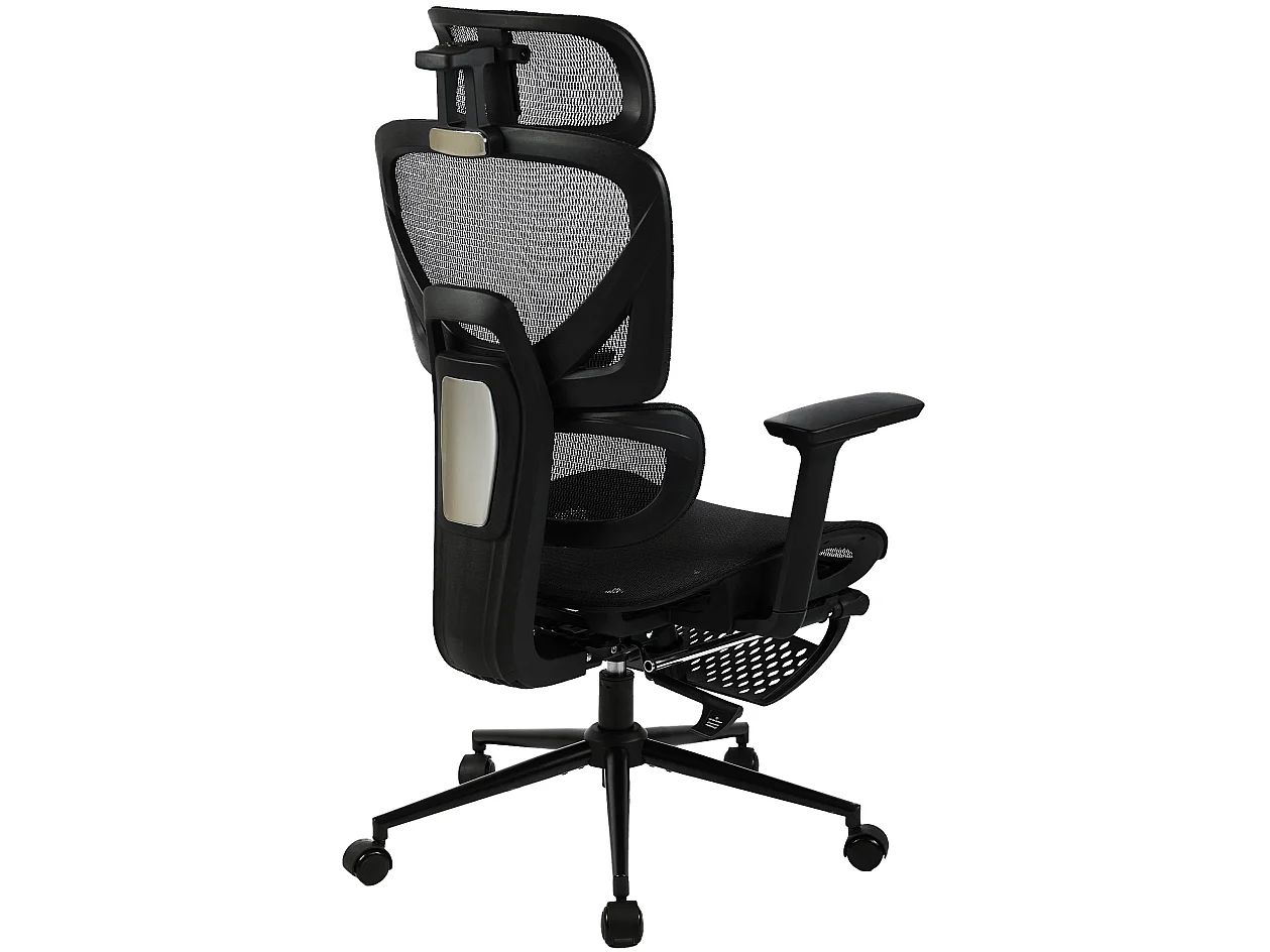 Chaise de bureau - Tissu & Noir - Noir - Beresford