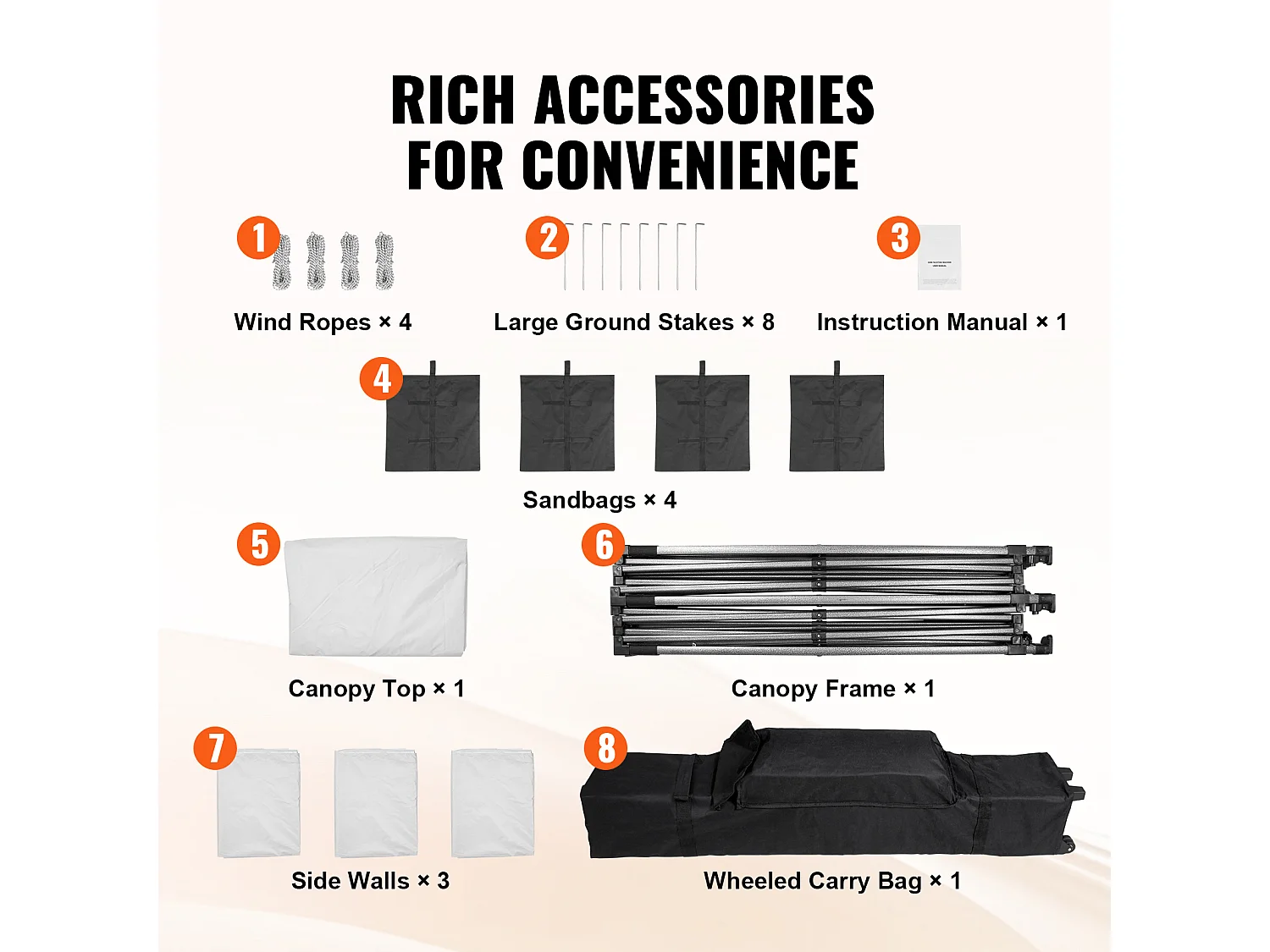 Witte Pop-Up Luifel SucceBuy 3 x 3M met Zijwanden, Tas