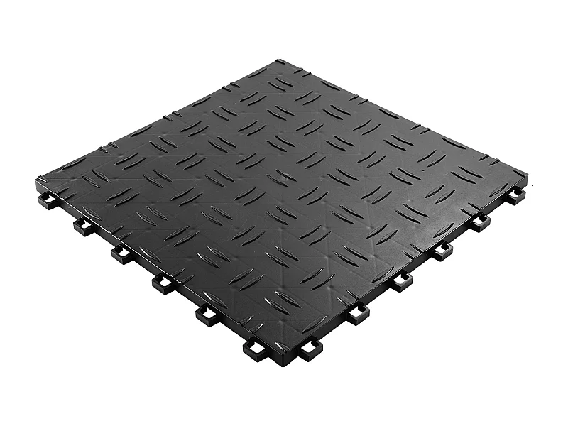 Garagenfliesen SucceBuy 25er-Pack 30,48 x 30,48 cm Schwarze Ineinander Greifende Garagenfliesen