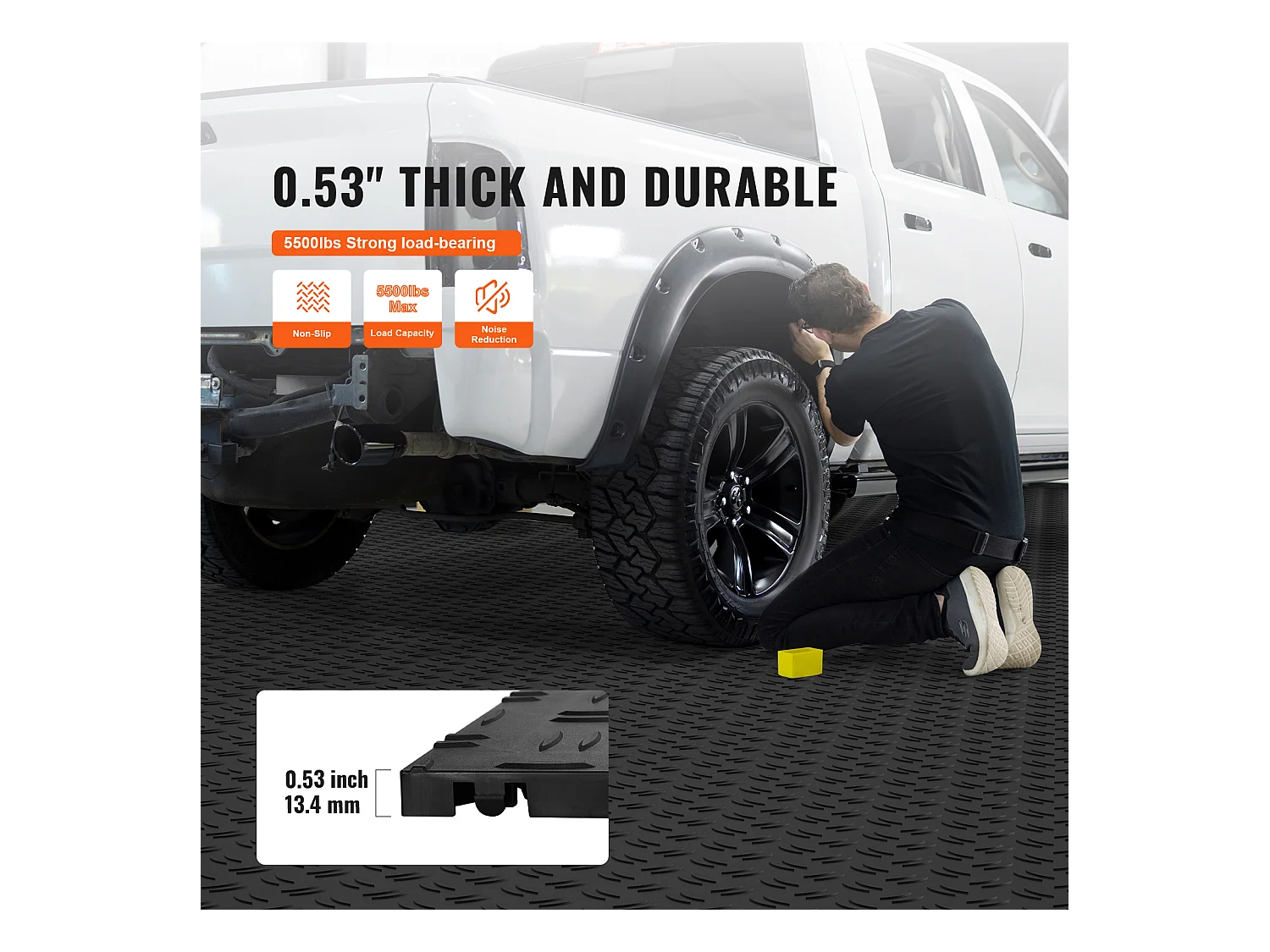 Dalles de Garage SucceBuy Lot de 25 Carreaux de Garage à Emboîter 30.48x30.48 CM Noir